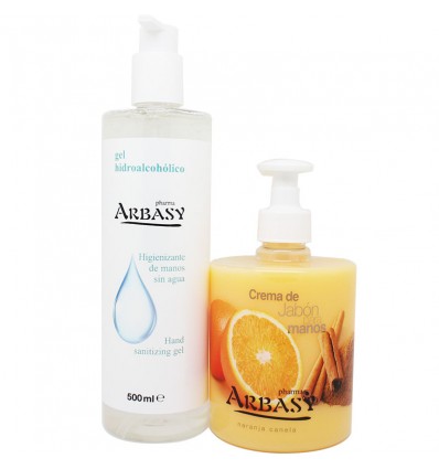 Pharma Arbasy Gel Higienizante 500ml+Creme Sabão Mãos Laranja 500ml