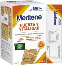 Meritene Cafe descafeinado 15 sobres caja y sobre