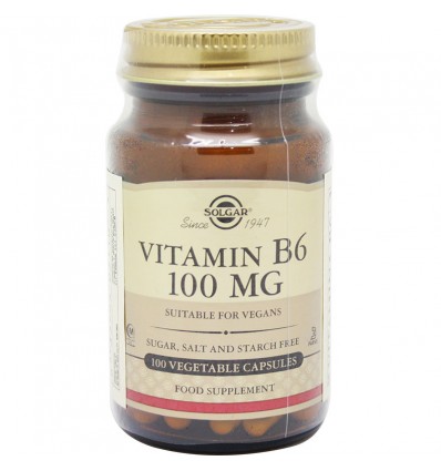 Solgar Vitamina B6 Piridoxina 100mg 100 Capsulas Solgar Vitamina B6 Piridoxina 100mg 100 Capsulas