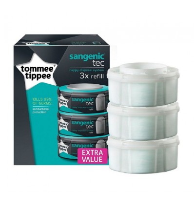 Tommee Tippee Sangenic Tec Recambios 3 Unidades Promocion Tommee Tippee Sangenic Tec Recambios 3 Unidades Promocion