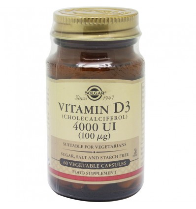 Solgar Vitamina D3 4000 Ui 60 Cápsulas Vegetais