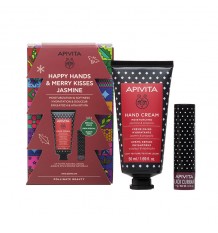 Apivita Brust Creme Hände Jazmin Propolis 50ml + Balsamo Labialen Johannisbeere Kakao 4g