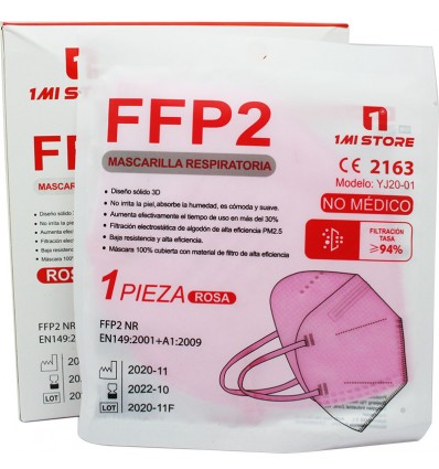 Mascarilla Ffp2 Nr 1MiStore Rosa 20 Unidades Caja Completa precio