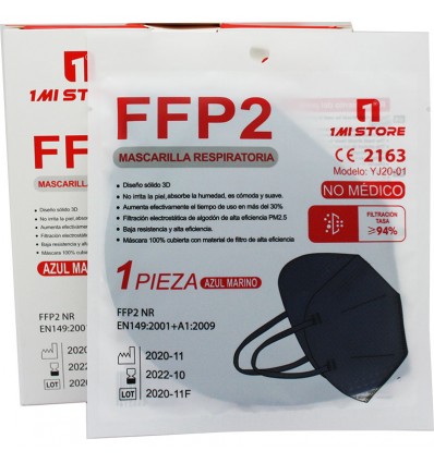 Mascarilla Ffp2 Nr 1MiStore Azul Marino 20 Unidades Caja Completa precio