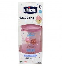 Chicco Biberon Silicona 150 ml Tetina Regular +0m rosa mr wonderful