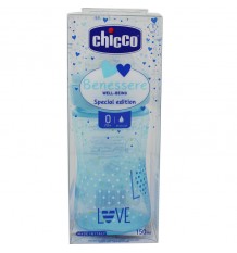 Chicco Biberon Silicona 150 ml Tetina Regular +0m azul benessere