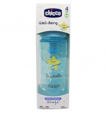 Chicco Biberon Silicona 330 ml Tetina +4m wonder azul