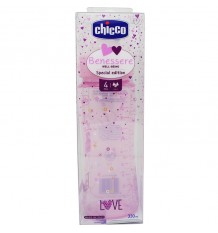 Chicco Biberon Silicona 330 ml Tetina +4m rosa bene