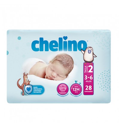 Chelino Pañal Bebe Talla 2 3-6 kg 28 unidades