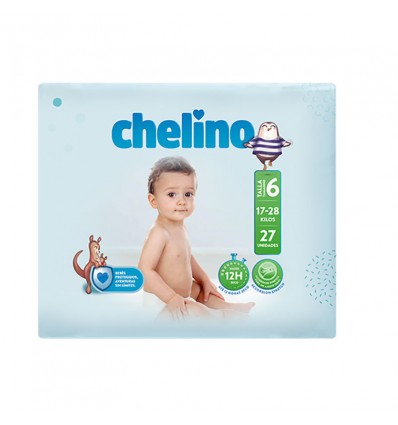 Chelino Pañal bebe talla 6 17-28 kg 27 unidades