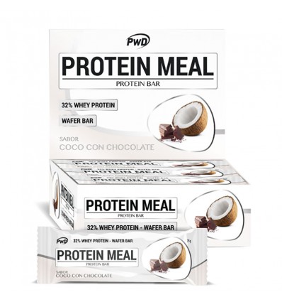 Protein Meal Barritas Coco con Chocolate 12 Unidades Pwd Nutrition