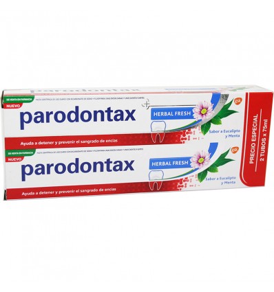 Parodontax à base de plantes Fraîches d'Eucalyptus Menthe 75ml+75ml Duplo Promotion