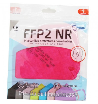 Mascarilla FFP2 NR Promask Rosa Fucsia 1 Unidad