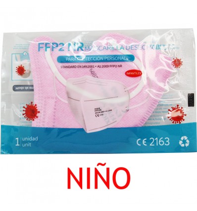 Mascarilla Ffp2 Nr Xique Niño Rosa 1 Unidad