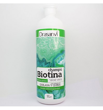 Shampoo Biotin, Aloe Vera Fettige Haare, 1000ml Drasanvi