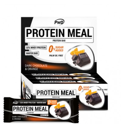 Protein Meal Barritas Chocolate Negro Naranja 12 Unidades Pwd Nutrition