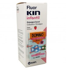 Rince-bouche Anticaries Fluorkin pour Enfants 500 ml + Cadeau Domino