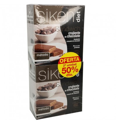 Siken Diet Sandwich Chocolate 12 Unidades Duplo Promocion