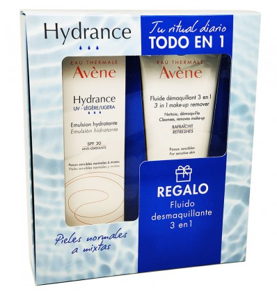 Avene Hydrance Uv lumière 40 ml + Démaquillant fluide 3 en 1 100 ml