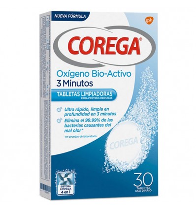 Corega Oxígeno Biactivo 30 comprimidos efervescentes