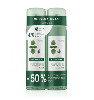 Klorane Champu seco urtiga 150 ml+150ml