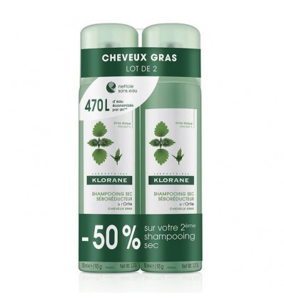Klorane Dry Shampoo Nettle 150 ml+150ml