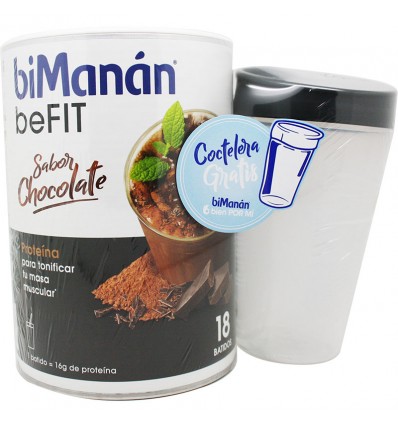 Bimanan Befit Batido chocolate 540 g 16 Batidos + Coctelera Regalo