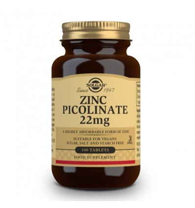 Solgar Picolinato Zinc 22mg 100 comprimidos Solgar Picolinato Zinc 22mg 100 comprimidos