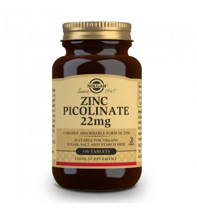 Solgar Picolinato Zinc 22mg 100 comprimidos