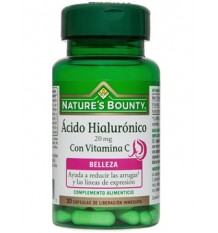 Acide hyaluronique Nature Bounty 20mg avec vitamine C 30 capsules