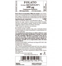 Solgar Folato Metafolin 400mcg 100 Comprimidos