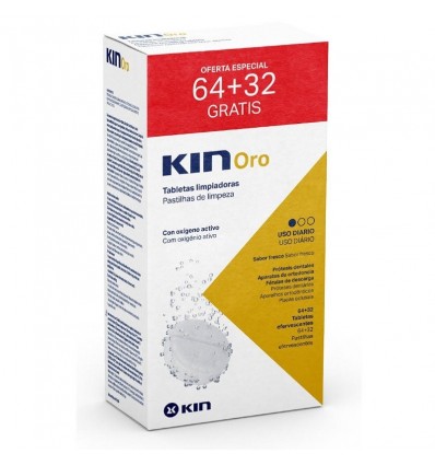 Kin Oro Tabletas Limpiadoras 64 +32 Tabletas Limpiadoras