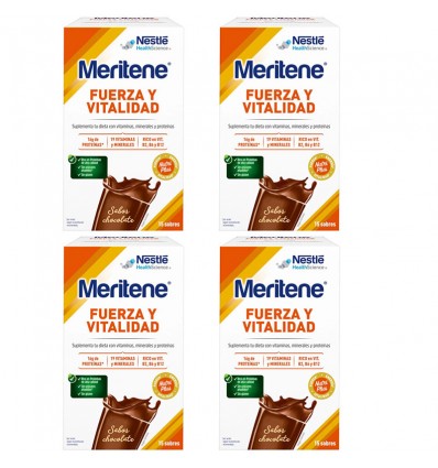 MERITENE CHOCOLATE FUERZA Y VITALIDAD DRINK 6 UNIDADES x 125 ML