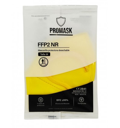 Mascarilla FFP2 NR Promask Amarillo 1 Unidad Talla Mediana