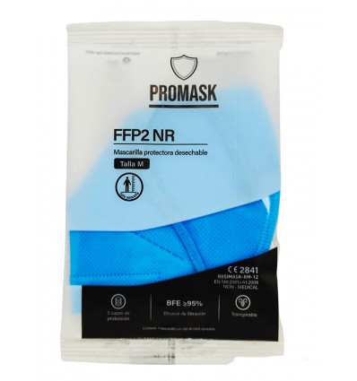 Mascarilla FFP2 NR Promask Azul Claro 1 Unidad Talla Mediana