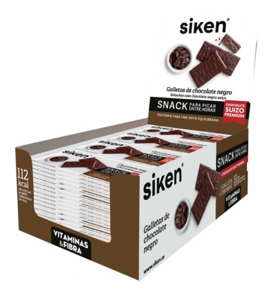 Siken Lanche biscoito Chocolate preto 22g caixa 32 peças