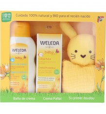 Weleda Calendula Bebe Baño Crema 200ml+Crema Pañal 75ml+Doudou