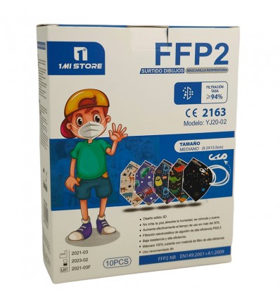 Mascarilla Ffp2 Nr 1MiStore Mediana Niños Surtido 10 Unidades Caja Completa