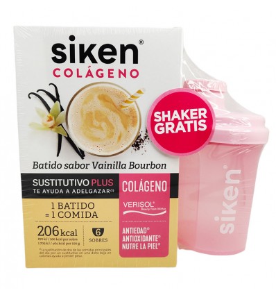 Siken Sustitutivo Colageno Batido Vainilla Plus 6 Sobres + Shaker Promo