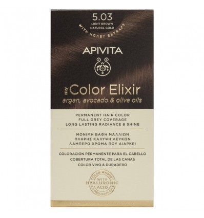 Tinte Apivita 5.03 Castaño Claro Natural Dorado Tinte Apivita 5.03 Castaño Claro Natural Dorado