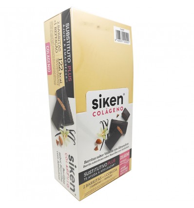 Siken Substituto barra de Colageno baunilha com amêndoas Expositor 24 unidades