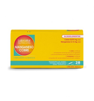 Labcatal 12 Manganeso Cobre 28 Ampollas Labcatal 12 Manganeso Cobre 28 Ampollas