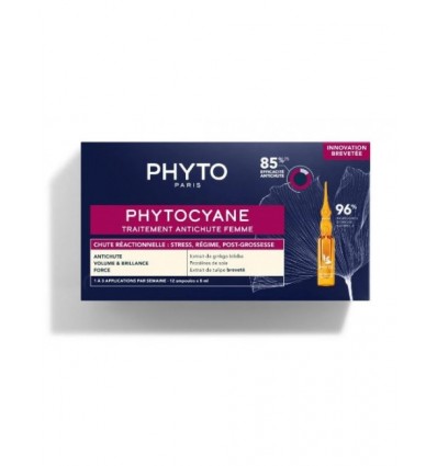 Phytocyane Tratamiento Anticaida Mujer Reaccional 12 Ampollas 5ml