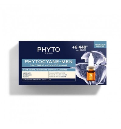 Phytocyane Men Traitement Anti-Chute Progressif 12 Ampoules 5ml