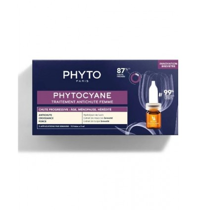 Phytocyane Anti-Hair Loss Treatment Woman Progressive 12 Ampoules 5 ml