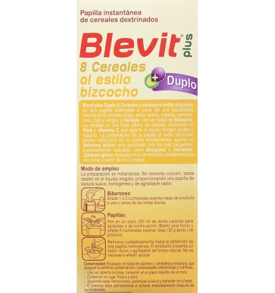 Blevit Plus Duplo 8 Cereales Bizcocho Y Naranja