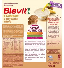 Blevit Plus Duplo 8 Cereales con Miel y Galletas María 600g 