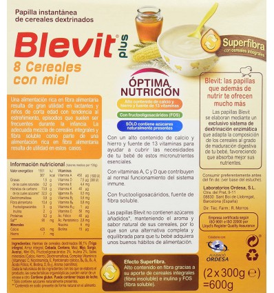 Blevit Plus Bibe sin gluten ( 2x300g) comprar a precio en oferta