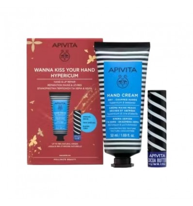 Apivita Pack Crema Manos Hiperico 50ml + Cacao Coco 4g