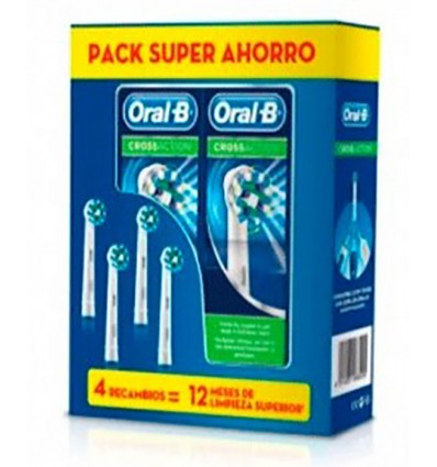 Recambios Oral B CrossAction 2 + 2 Unidades Pack Super ahorro